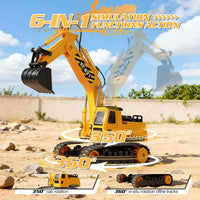 DOUBLE E Remote Control Excavator Toy - Yellow - image 2