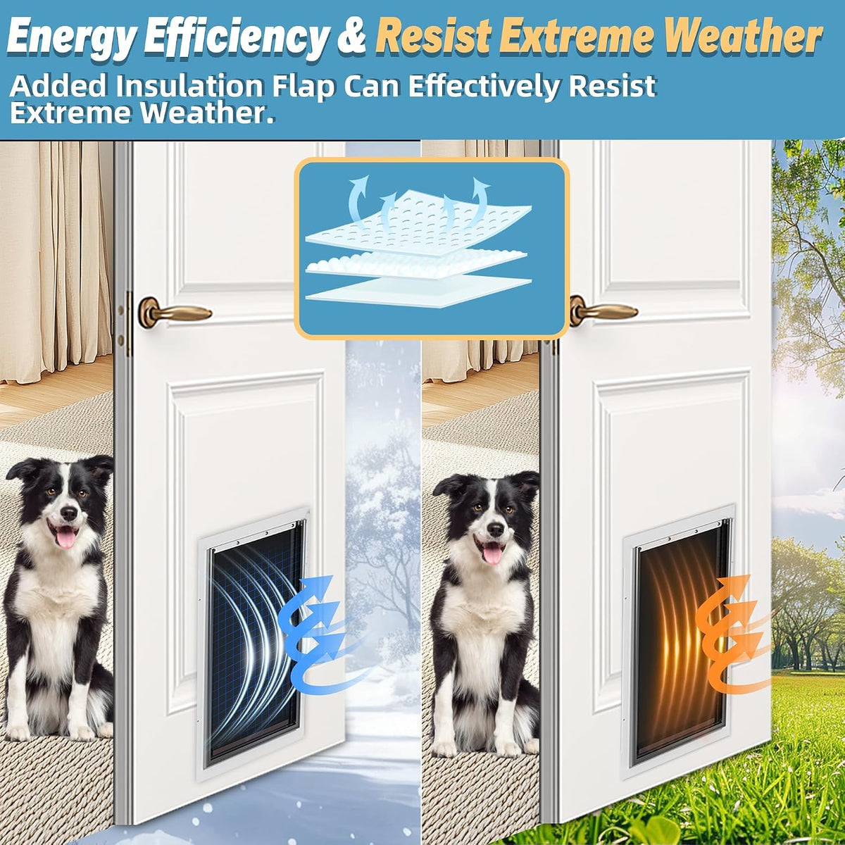 2-Pack Large Dog Door Replacement Flaps with Screws – Essentials for Dogs - 3-flap / Medium - image 3
