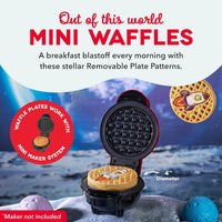 Dash Waffle Maker Plates, Dinosaur & Unicorn, Nonstick - Rocketship & Star - image 2