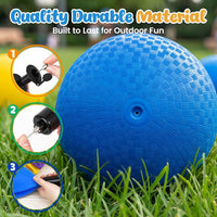 LovesTown 8.5 inch green playground ball with waffle texture and hand pump - view 10