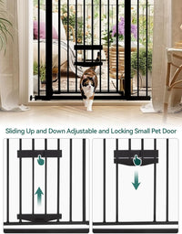 Babelio 36" Tall Pet Gate with Cat Door, CatPrivilege II, 29-40" - Black / 29-48" Wide, 36" Tall - image 3