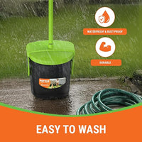 Dog Pooper Scooper with Bag Attachment, 40" Long Handle Pooper Scooper for Large Dogs, Dog Poop Scoop for Yard, Large Capacity Swivel Bin and Rake, Lavender Scented Bags (Green)