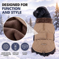 Spark Paws Quilted Dog Winter Coat - Brown / Small - image 3