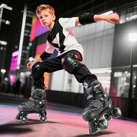 SULIFEEL Adjustable Kids Roller Skates, Light up Wheels – Fun for Kids & Family - C Spider Black / Large - Youth - image 3
