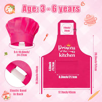 4Pcs Kids Apron and Chef Hat Set Gift for Girls Boys - Princess - image 2