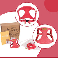 Puppytie Small Dog Harness and Leash Set, Pink, S – Essentials for Dogs - red-camellia / M(16.5-31lb） - image 3