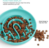 Coomazy Slow Feeder Cat Bowl Silicone Pet Puzzle Feeder for Slow - Cyan / 1 Cup - image 2