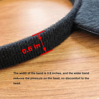 CHuangQi solid black mouse ears headband, 2 pack with plush covered band - view 4
