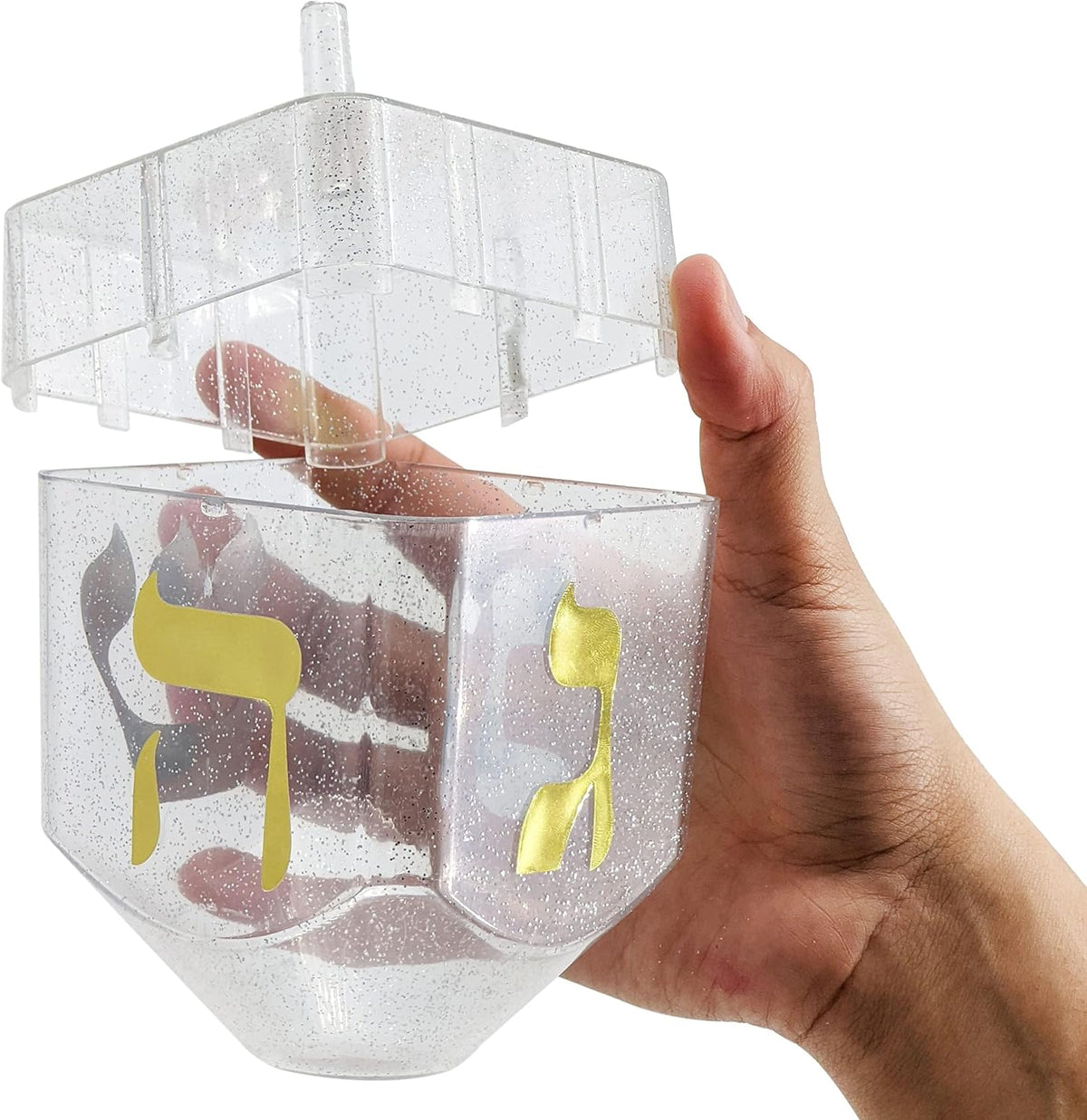 The Dreidel Company jumbo 6.5 inch transparent fillable Hanukkah dreidel - view 4