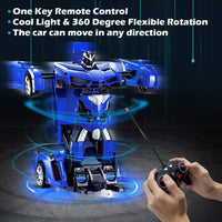 AMENON Remote Control Car, Transform Robot Toys for Boys Teens - Blue - image 2