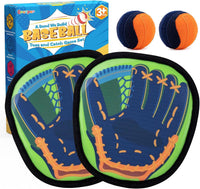 Toss and Catch Game with Soft Balls & Sticky Baseball Gloves - Green / 2 paddles 2 balls