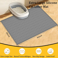Ultibe 40"x30" Extra Large Silicone Cat Litter Mat - Gray White / 40"L x 30"W - image 2