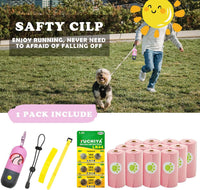 Dog Poop Bags Holder with LED Flashlight - Pink / 195 Count (Pack of 1) - image 3