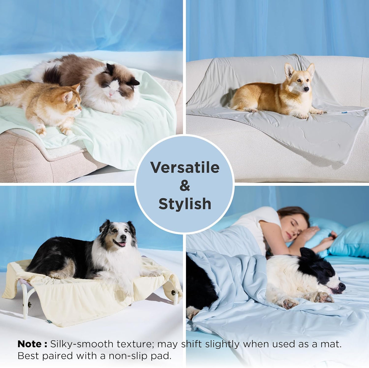 Bedsure Breathable Lightweight Cooling Blanket for Small Dogs - XL(50x60") / Pearl Grey - image 4