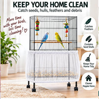 Bird Cage Net Cover Seed Catcher - White / 78.7 x 15 Inch/ 200 x 37 cm - image 3