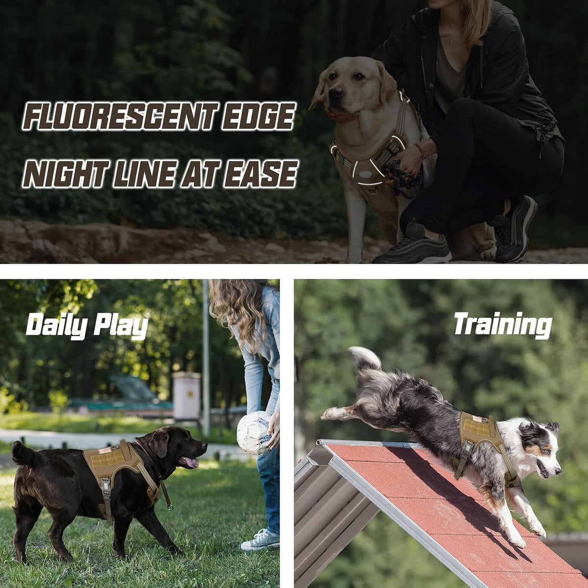 AUROTH Dog Harness for Large Dogs - Army yellow / L(Neck:18-29",Chest:24-37"),45-80 lbs - image 4