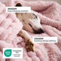 Bedsure ComfyFleece Waterproof Dog Blankets for Large Dogs - L(40x50")-1pc / Blush Pink - image 2