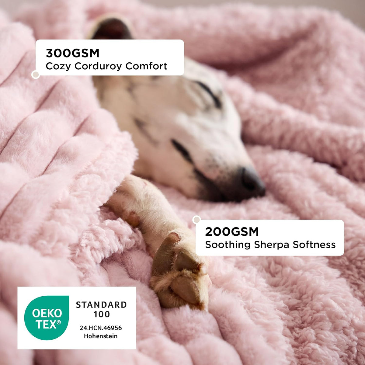 Bedsure ComfyFleece Waterproof Dog Blankets for Large Dogs - L(40x50")-1pc / Blush Pink - image 2