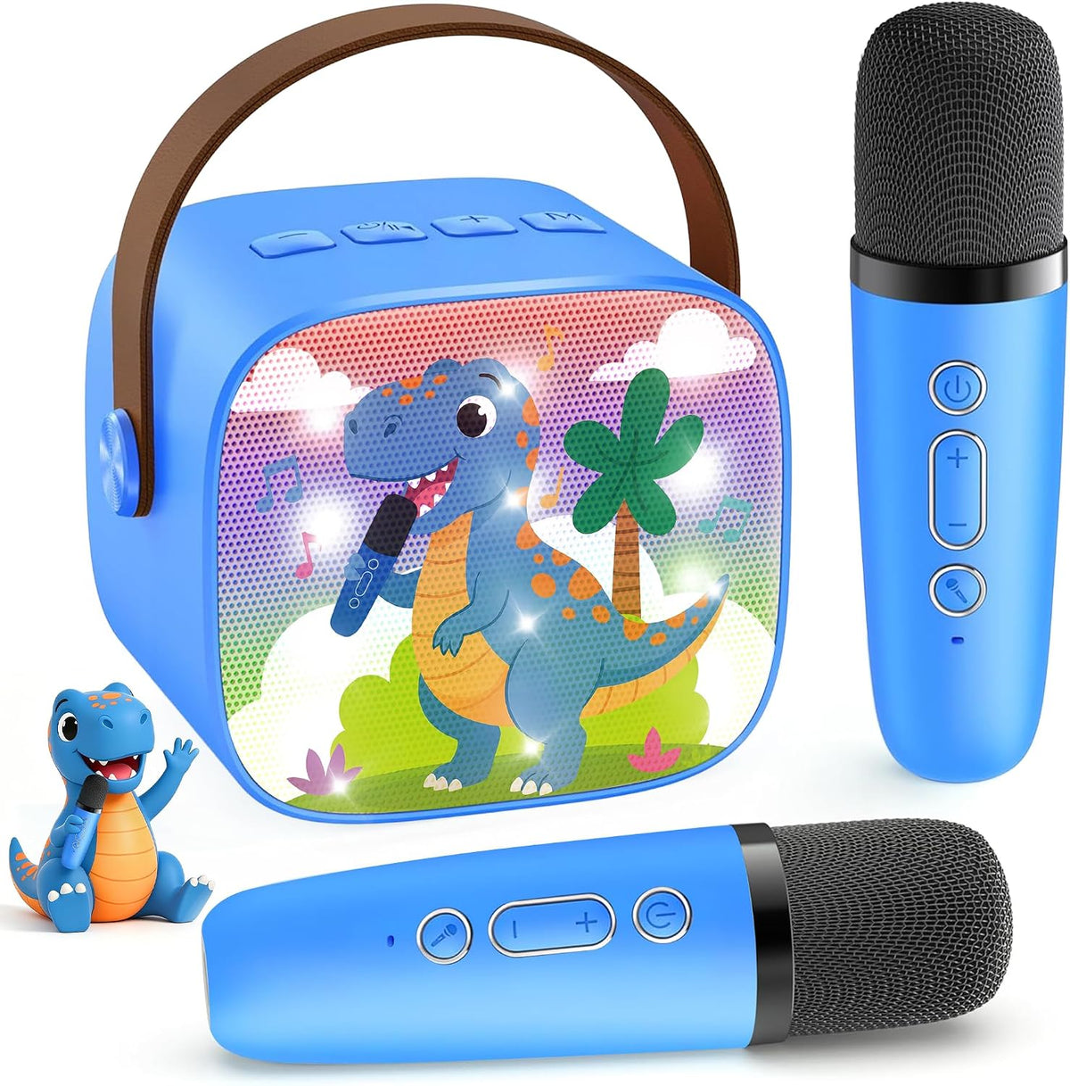 YLL Karaoke Machine for Kids - Navy Blue-Dinosaur