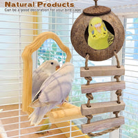 PINVNBY Coconut Bird Nest Hut with Ladder - Wooden ladder - image 4