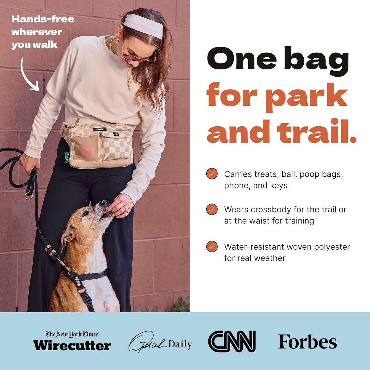 Cleverpup Walk & Train 2-in-1 Dog Walking Bag, Hands-Free - Graphite - image 3