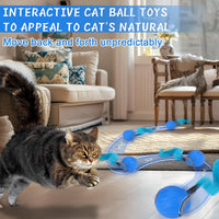 Interactive Cat Toy Ball - Automatic Interactive Cat Toys for Indoor Cats with 3 Tails, 2 Speeds - 2 Pack Blue - image 2