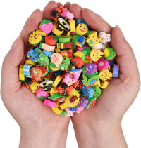 300PCS Mini Cute Animals and Fruits Pencil Erasers for Kids Bulk – Fun for Kids & Family - small / Animals and Fruits
