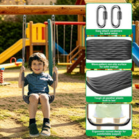 SELEWARE Black High Back Full Bucket Toddler Swing Seat w/Adjustable - Black U-shape Swing (1 Pack) - image 3