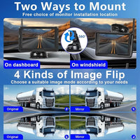 Wireless Reversing Camera System with 5 inch Split Screen, IP69K Waterproof Backup Camera with Night Vision, Support add 2nd Wireless Rear View Camera for Trailer, RV, Trucks, Farm Vehicle