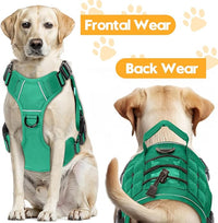 Heavy-Duty Tactical Dog Harness for Large Dogs, No Pull Adjustable Reflective Pet Vest with Molle System, K9 Military-Grade Control for Service Training, Outdoor & 10+ Breeds, Turquoise, Small