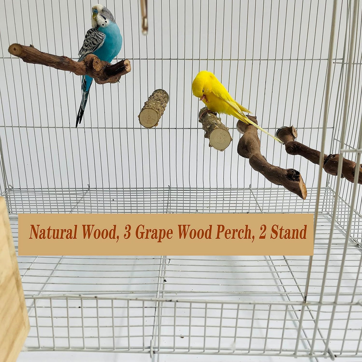 5PCS Bird Perch Stand Natural Wooden Parrot Stand Branch - image 2