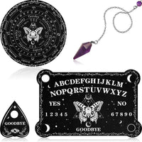 Threan Pendulum Board with Amethyst Pendulum Star Style Planchette Set – Fun for Kids & Family - Butterfly Style