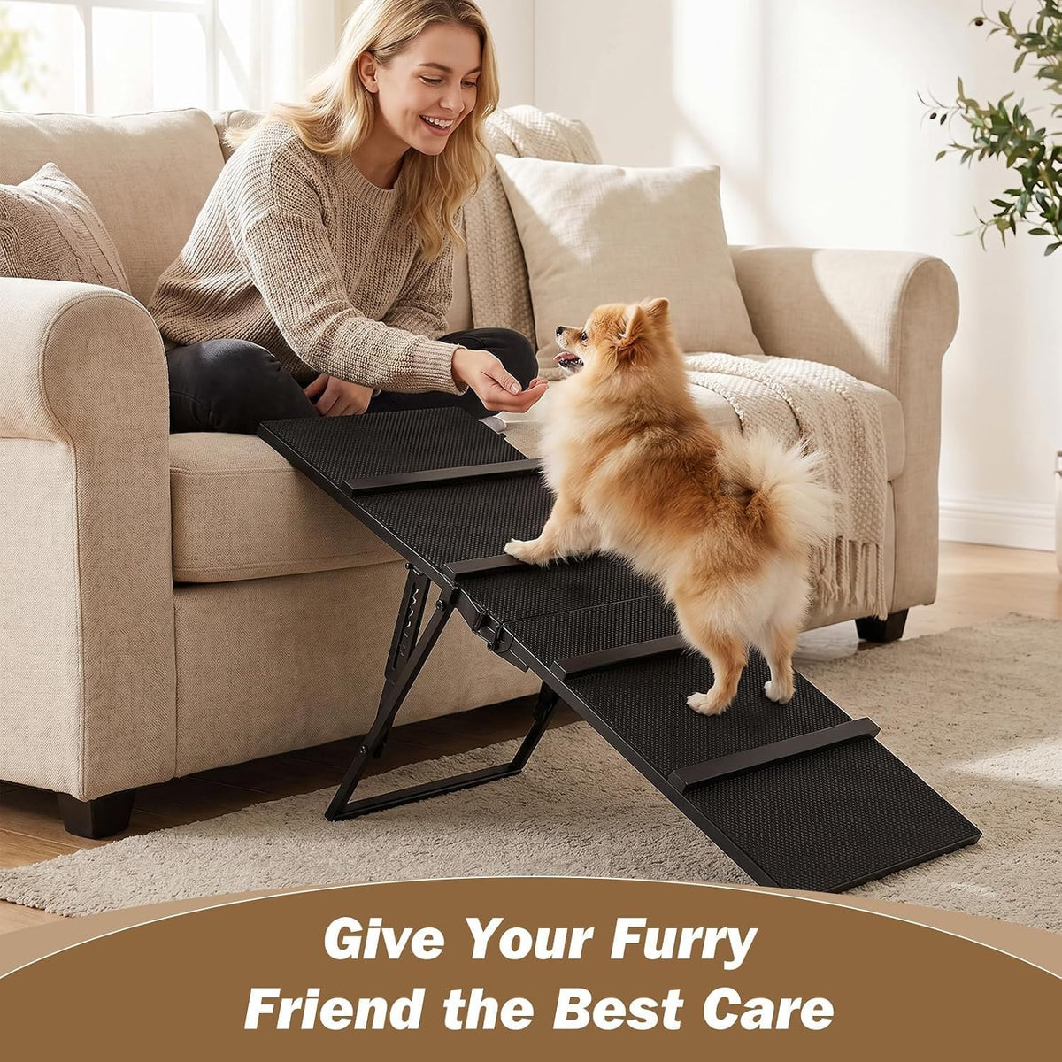 Metal Dog Ramp for Couch, Foldable Pet Ramp for Small Dogs – Essentials for Dogs - image 4