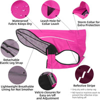 Mile High Life Dog Raincoat - L Chest 32"-40" / Hot Pink - image 3