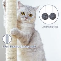 Cat Tree Tower Scratching Post for Indoor Large Adult Cats with Perch - Dark Grey / 28 Inches - image 3