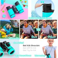 Kids Binoculars Ages 3-12 with Compass & Whistle – Fun for Kids & Family - Nacy Blue - image 4