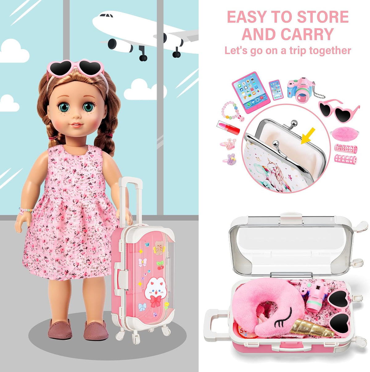 ZJYY 28 Pcs Doll Suitcase Travel Sets - image 4