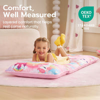JOIEDOMI Toddler Nap Mat with Removable Pillow and Minky Blanket - Pink Unicorn - image 3