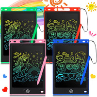 Zonon 4 Pcs LCD Writing Tablet for Kid, Red, Green, Pink - Blue, Red, Green, Pink