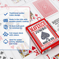 Maverick Playing Cards 12 Pack, Standard Index - Made in USA 12 PK Jumbo - image 2