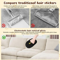 Pet Hair Removal Glove,Electrostatic Efficient Grooming Gloves for Pet Hair,Cat Grooming Gloves,Upgraded Animal Fur Removal Tool,Reusable Cat & Dog Hair Remover for Couch,Carpet,Curtain（2PCS)