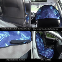 Car Seat Cover Protector Front Seats,for Gym Workout,Running,Swimming,Beach and Hiking,Waterproof Sweat Towel Bucket Seat Covers for Cars SUV Trucks (Conch Shells Starfish, 1Pcs)