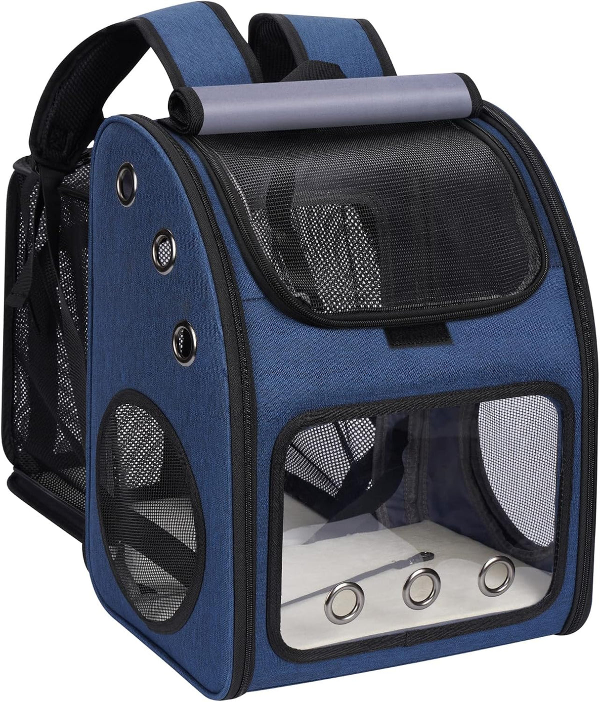 Expandable Cat Backpack Carrier for Small Cats/Dogs Airline Approved – Essentials for Dogs - Blue-Standard