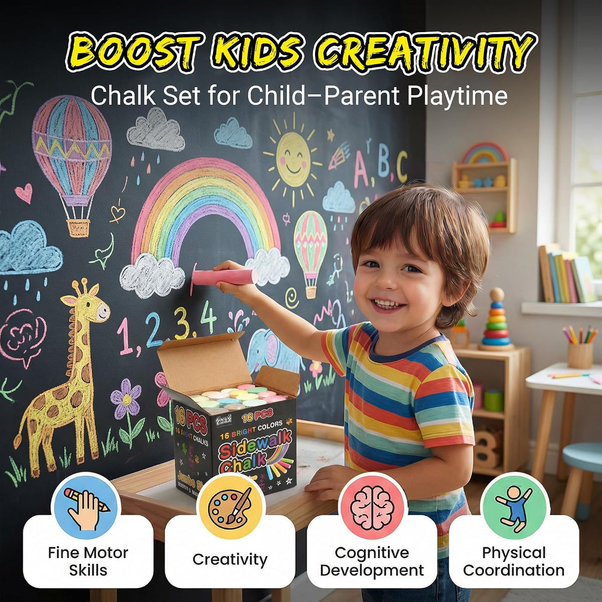 160 PCS Sidewalk Chalk for Kids, 14 Colors - 16 - image 2