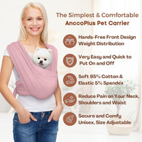 Small Dog Sling Carrier, Hands-Free - Light Pink / Plus - image 4