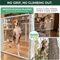 FXW AuraSpace Pro Clear Acrylic Indoor Dog Playpen, 32" H - White / 32"H / 7 Panels + 1 Gate - image 3