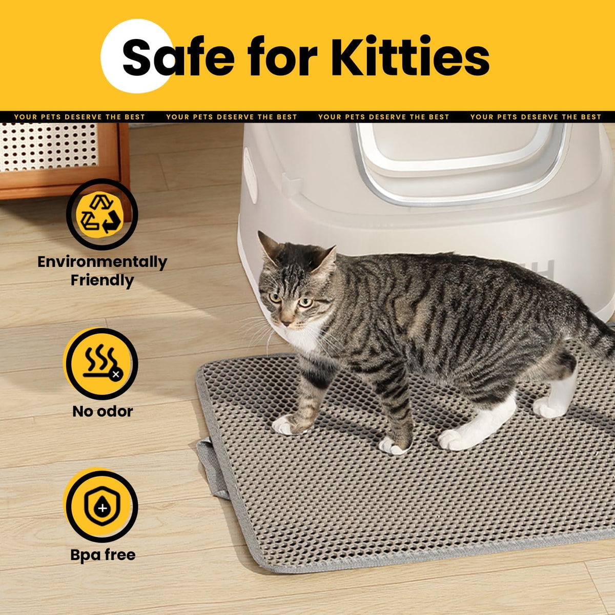Cat Litter Mat Compact Size 23.6"x14.6" for Small Spaces - Gray / 30" x 22" (1 Pack) - image 4