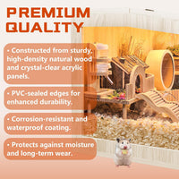 Hamster Cage Chewproof, Large Hamster Cages and Habitats - Natural Oak Wood / 24"L x 16"W x 16"H / Openable Wooden Roof - image 4