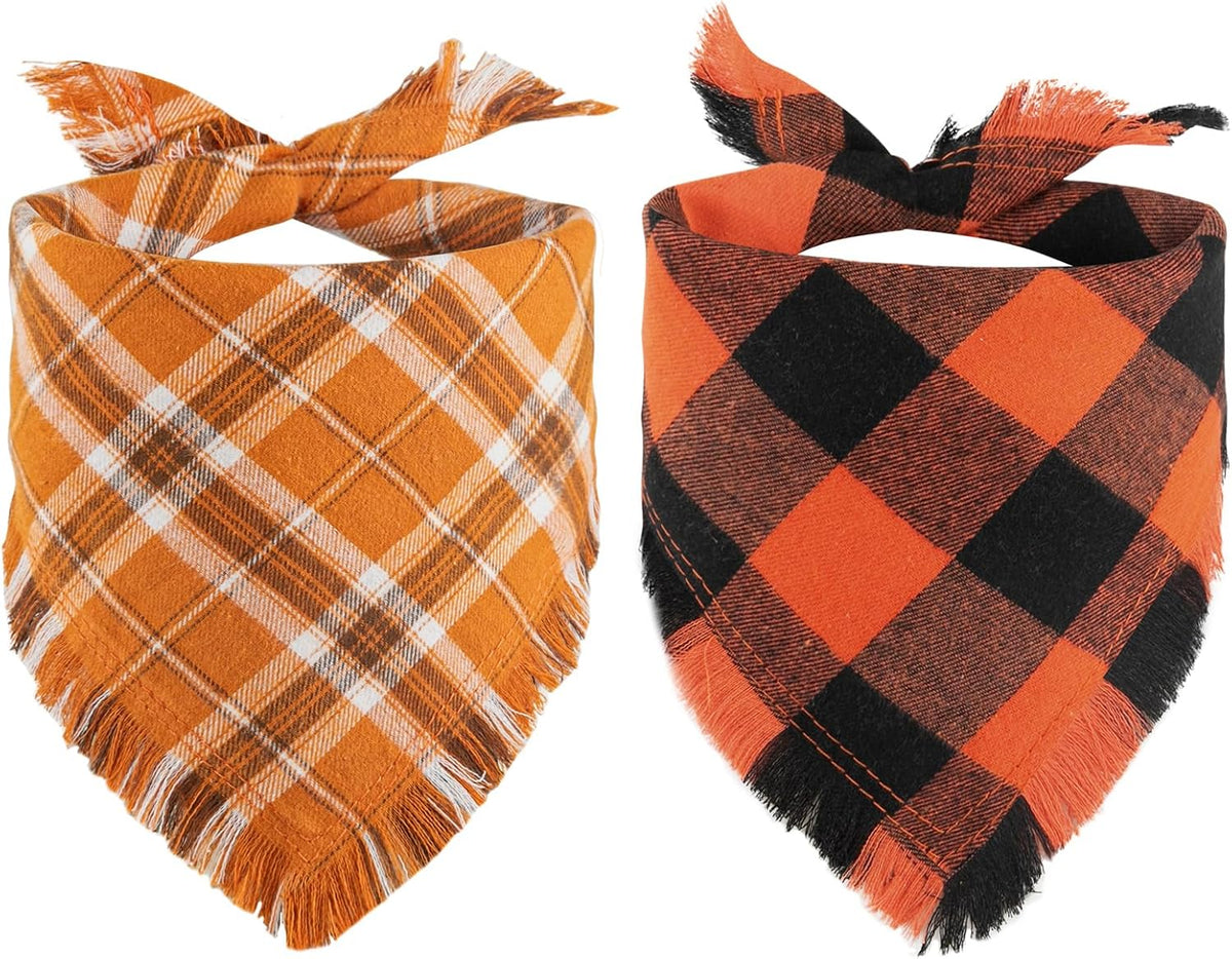 Kytely Dog Bandanas Fall Thankgiving XLarge 2Pack - Fall Bandana / Small