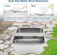 YUEPET 3 Gallon Auto Dog Water Bowl Dispenser Outside Automatic Water Dispenser for Large Dogs Stainless Steel Auto-Fill Dog Waterer Feeder with Float Valve for Pets Indoor Outdoor Use